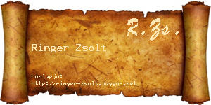 Ringer Zsolt névjegykártya